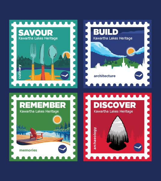 Kawartha Lakes Tourism stamp design